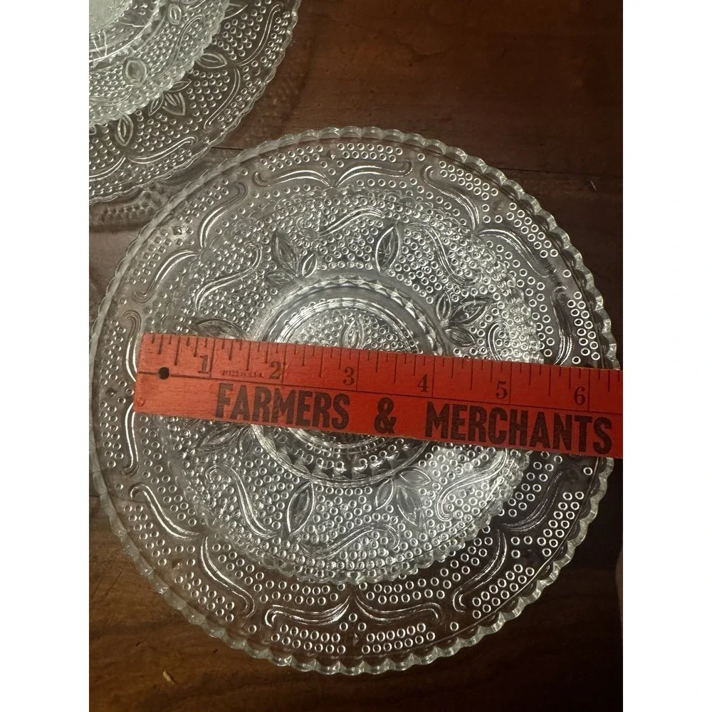 8 Sets, 24 Pieces Heritage Clear by Federal Glass Luncheon Plate, Cup, & Saucer‎